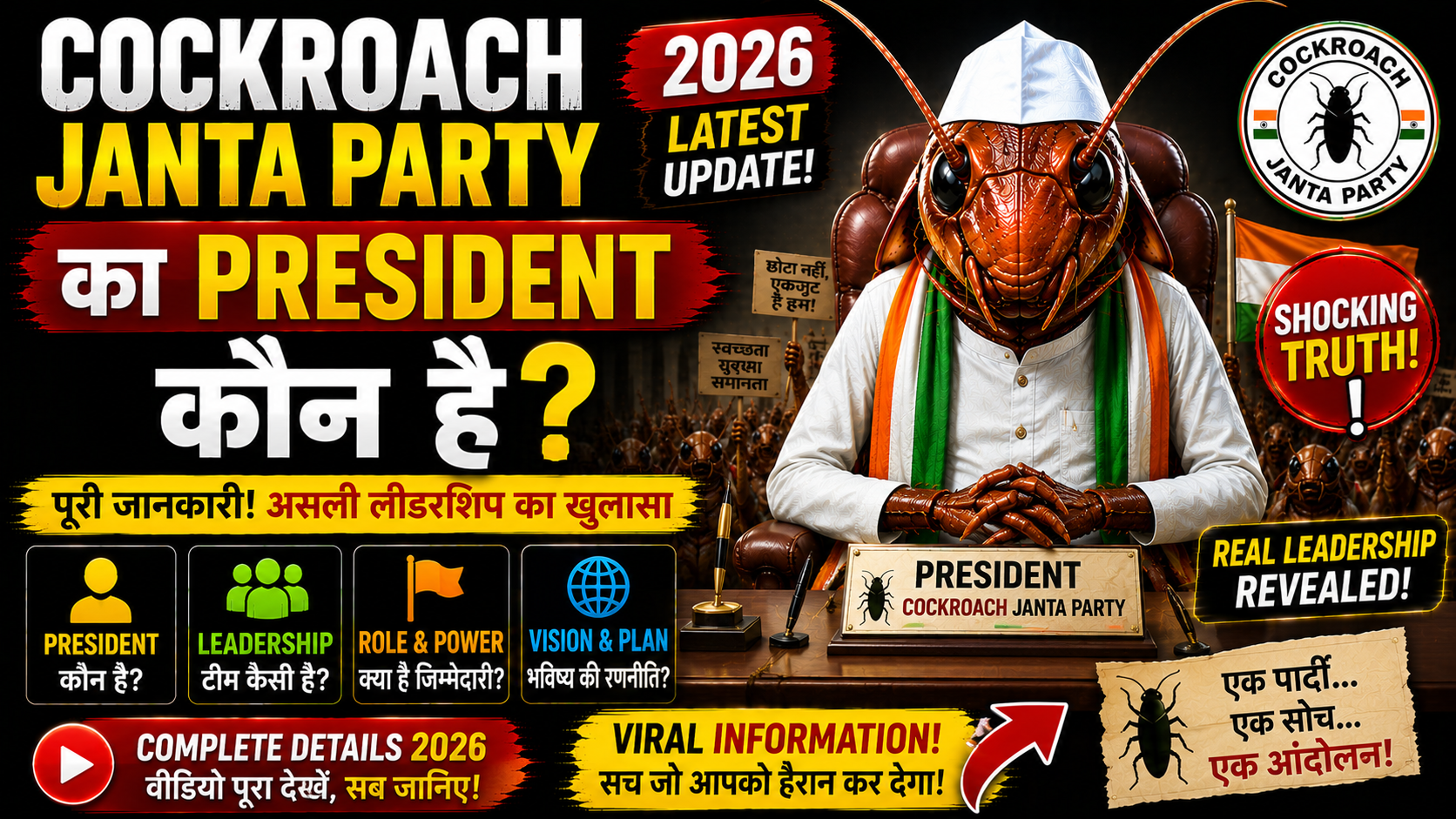 Cockroach Janta Party President Kaun Hai