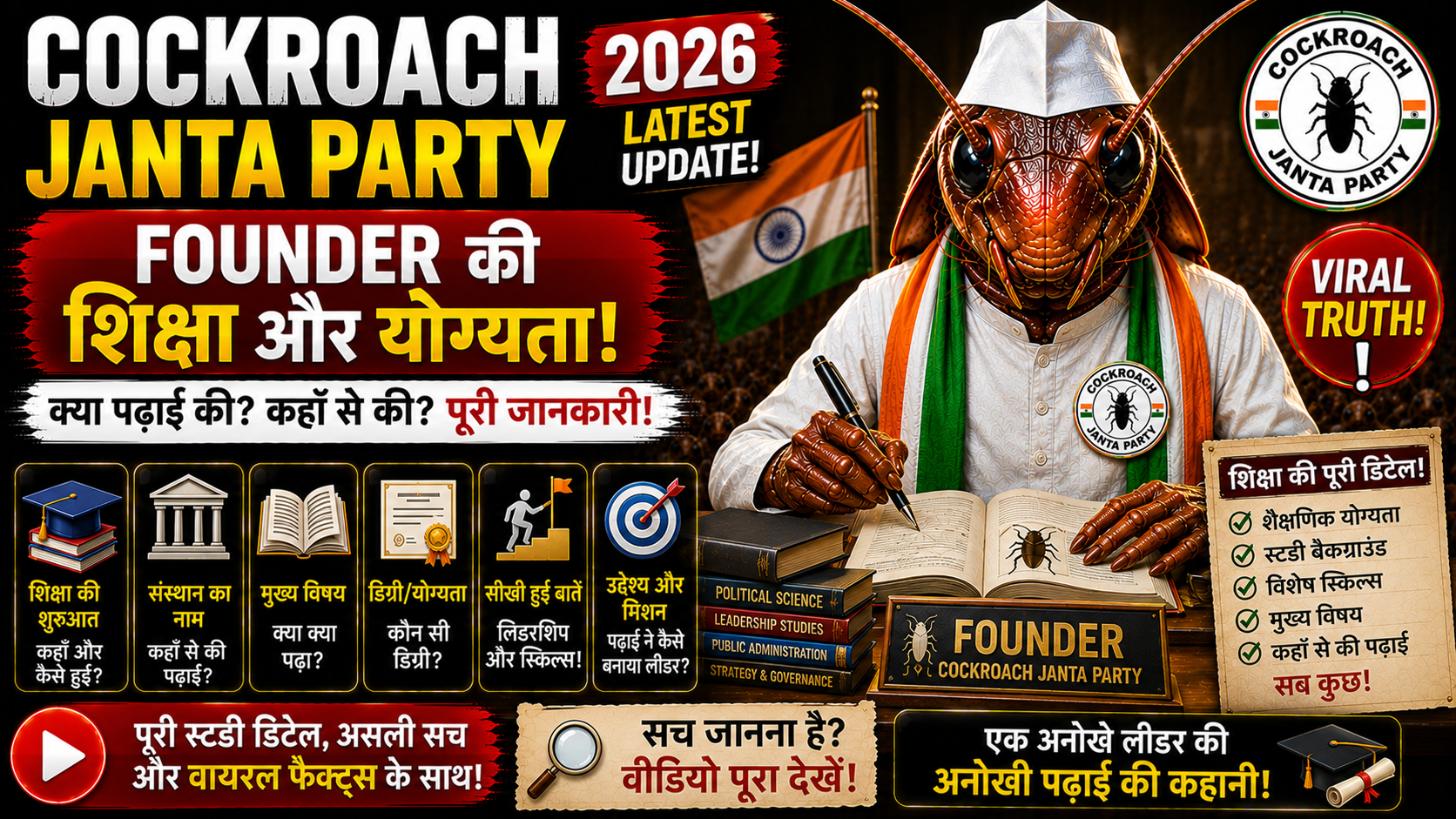 Cockroach Janta Party Founder Education Qualification 2026 –