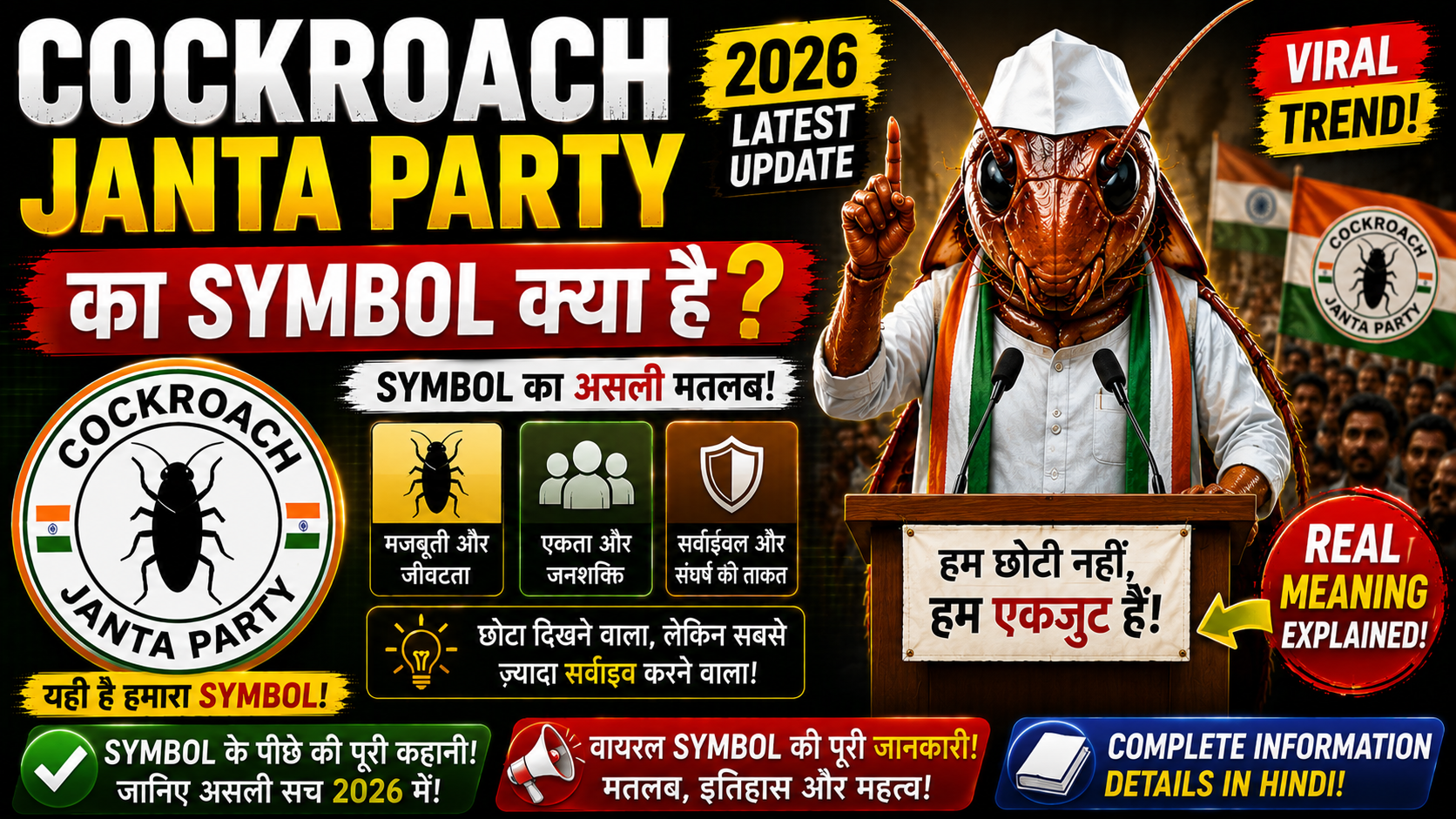 Cockroach Janta Party Ka Symbol Kya Hai
