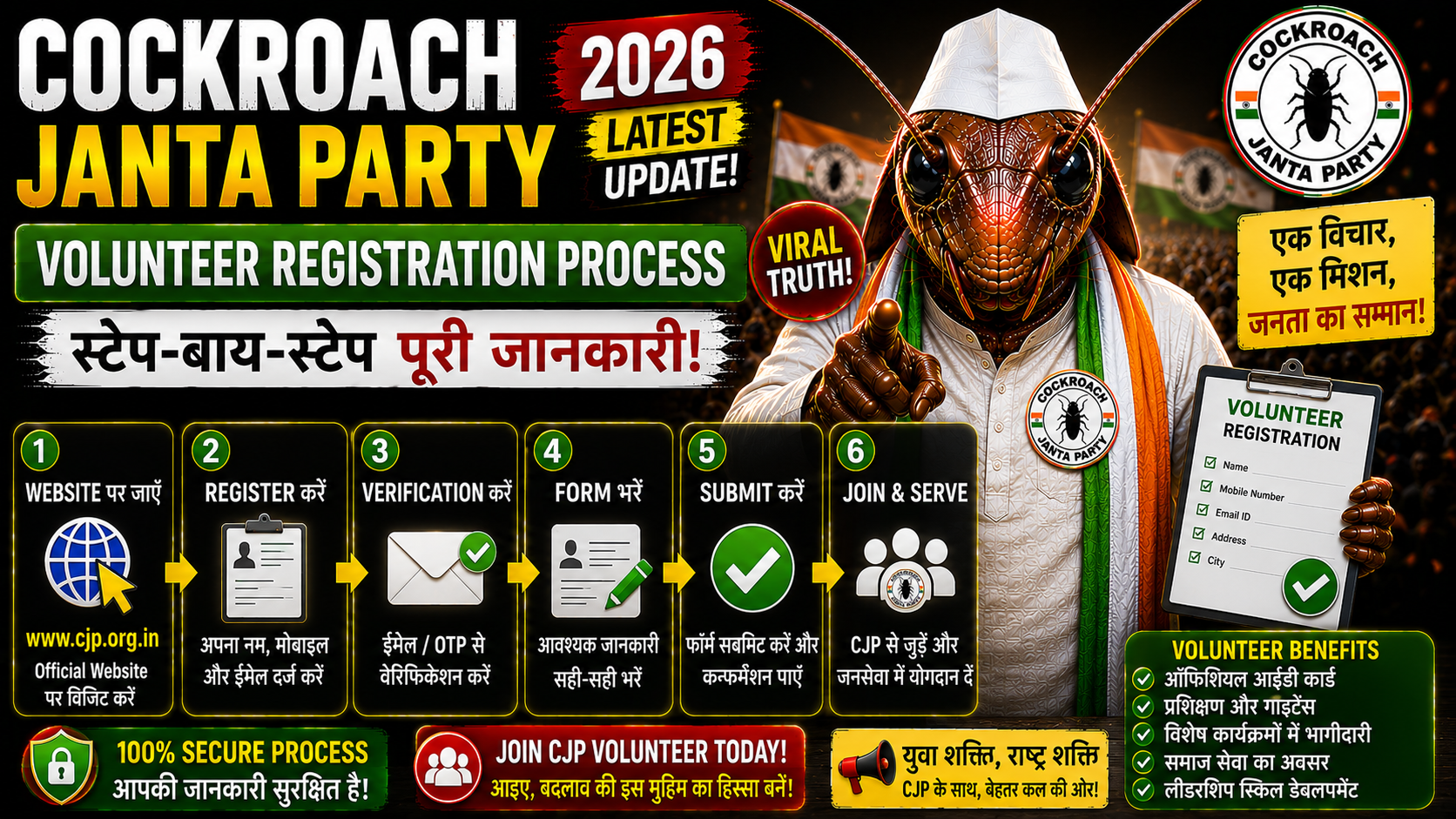 Cockroach Janta Party Volunteer Registration Process 2026