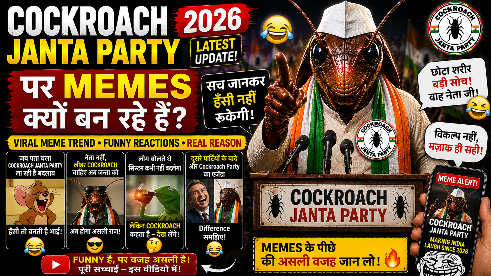 Cockroach Janta Party Par Memes Kyu Ban Rahe Hai