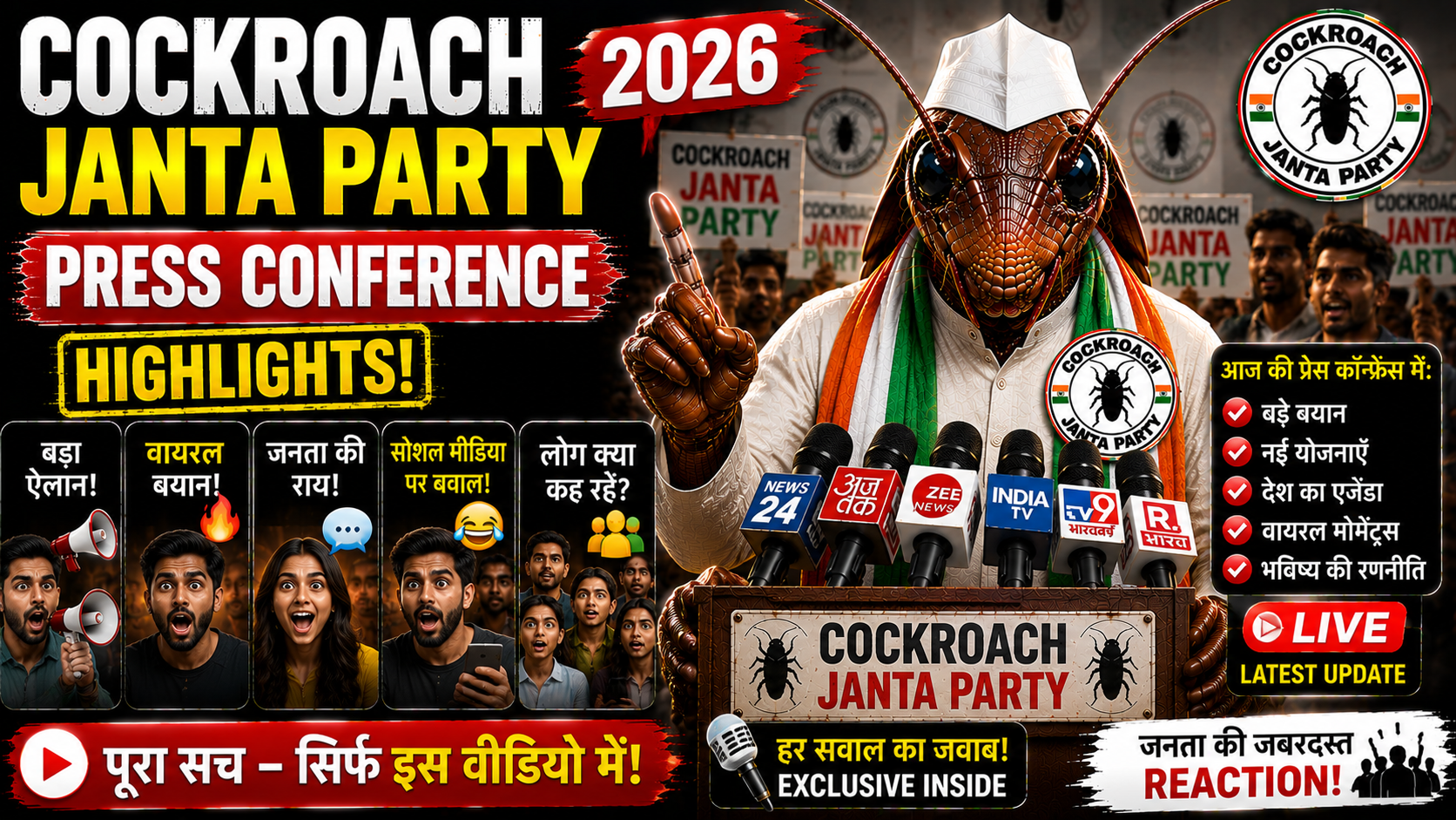 Cockroach Janta Party Press Conference Highlights