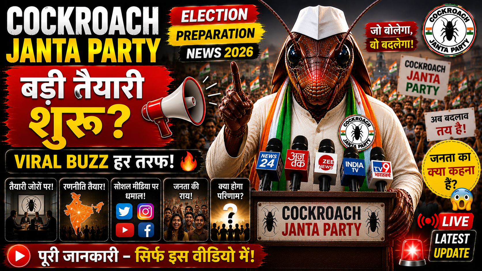 Cockroach Janta Party Election Preparation News