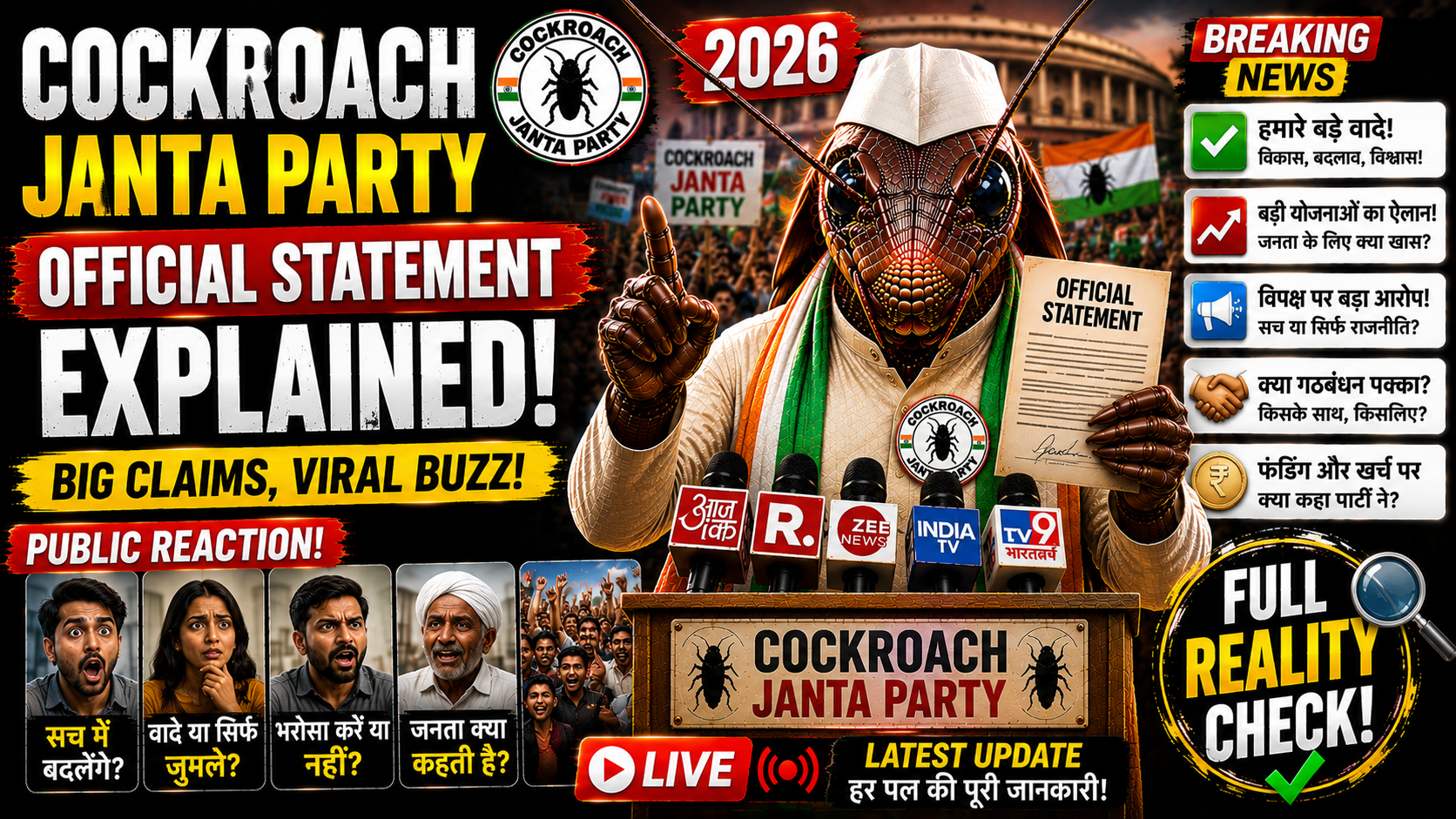 Cockroach Janta Party Official Statement Explained