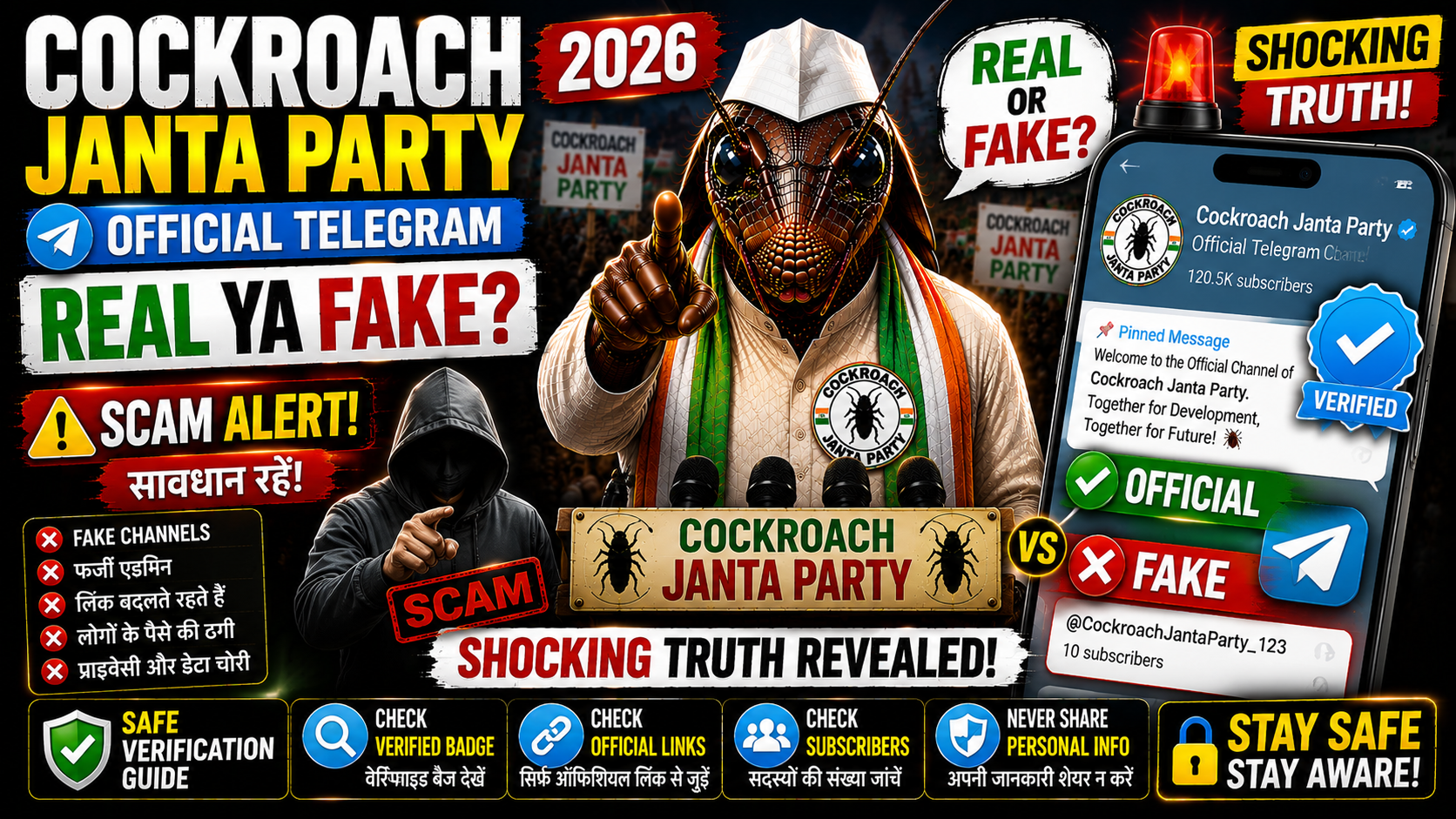 Cockroach Janta Party Official Telegram Real Ya Fake