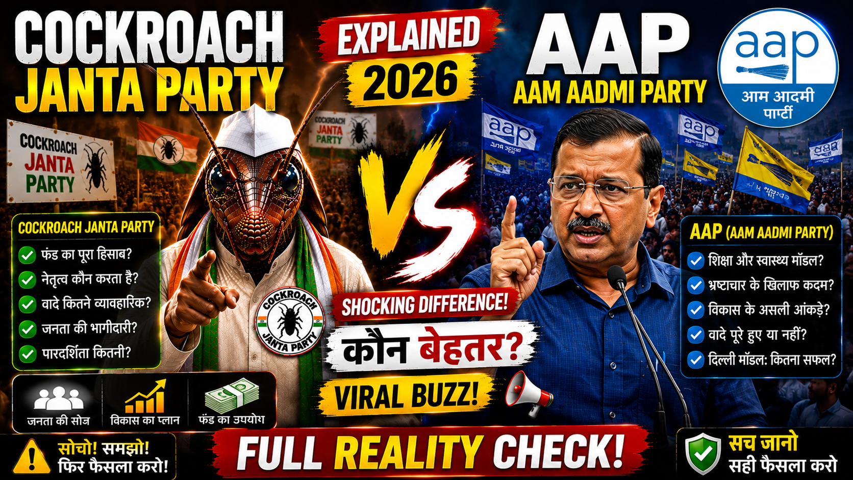 Cockroach Janta Party vs AAP Explained