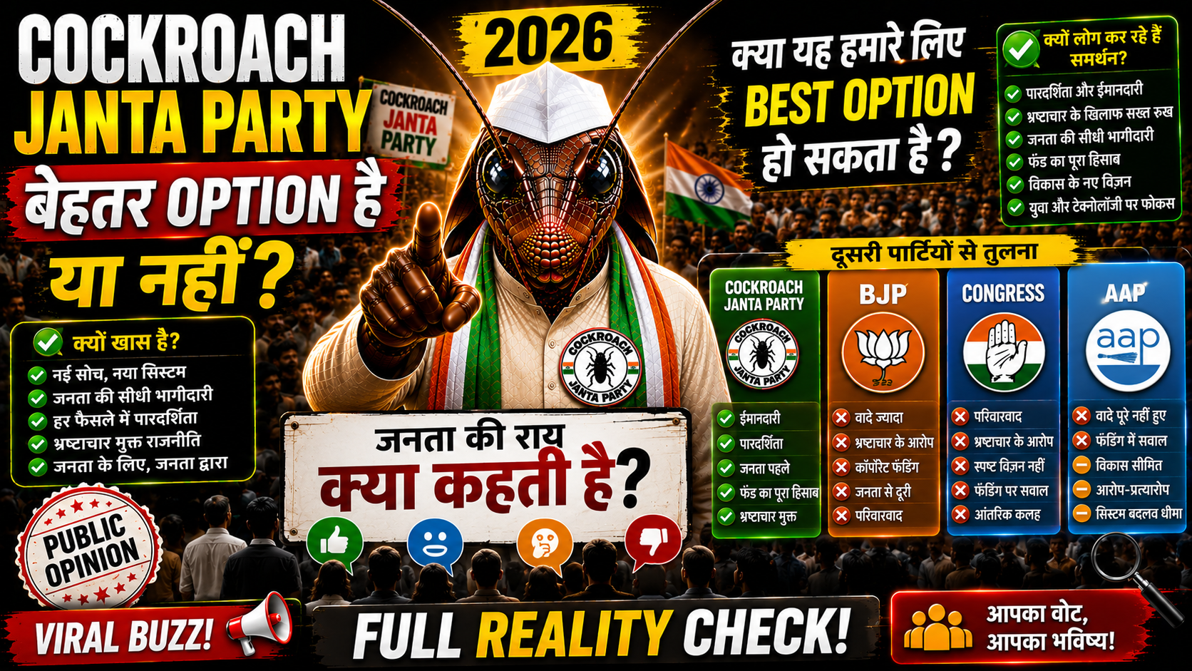 Cockroach Janta Party Better Option Hai Ya Nahi