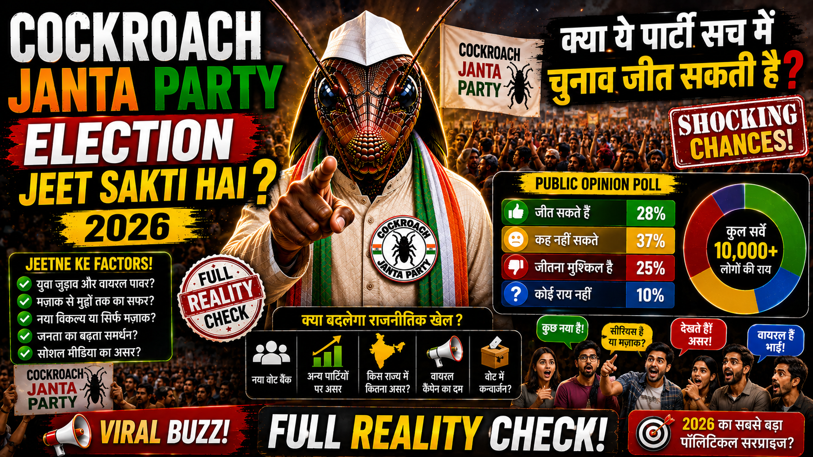Cockroach Janta Party Election Jeet Sakti Hai