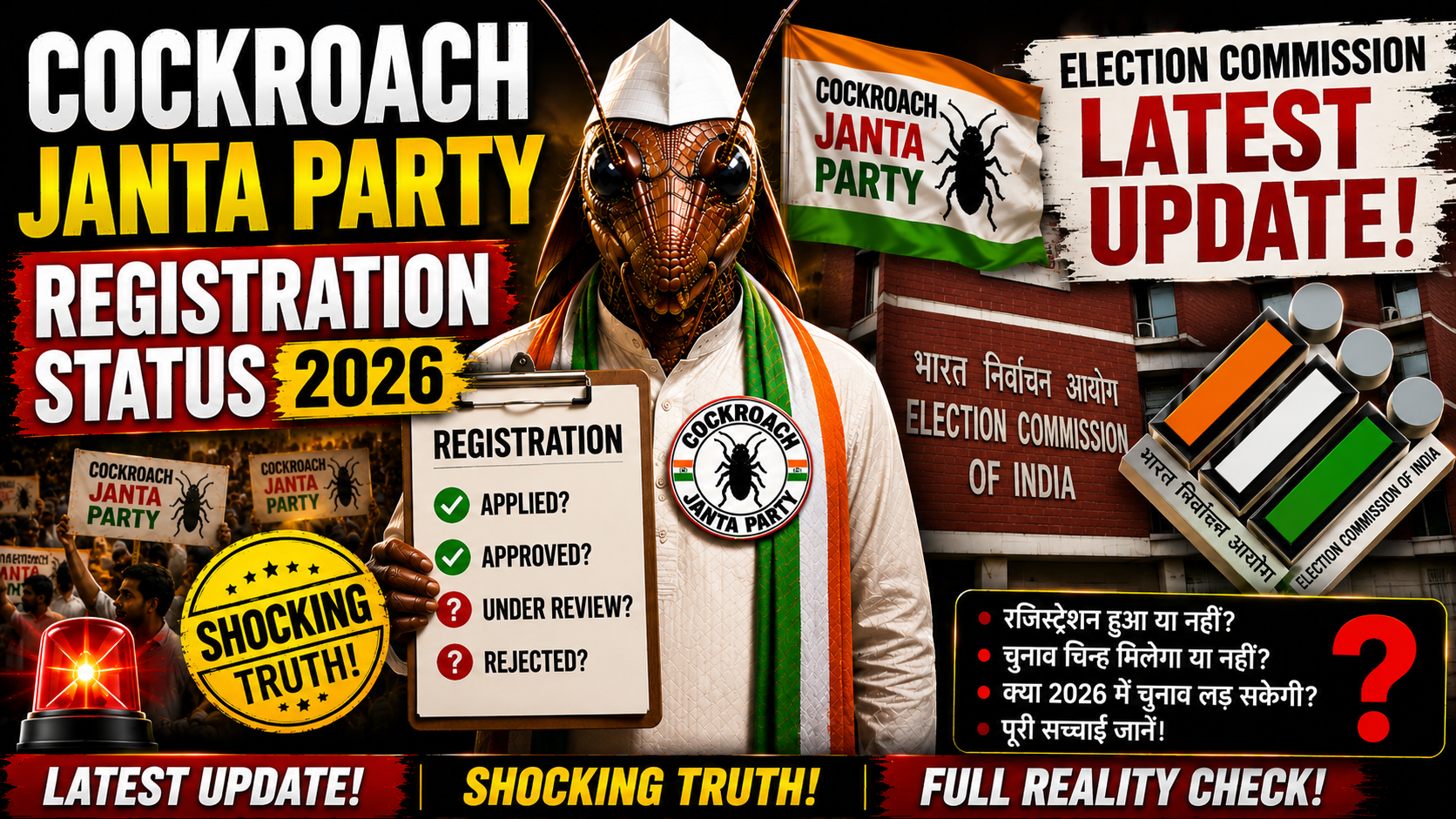 Cockroach Janta Party Election Commission Registration Status