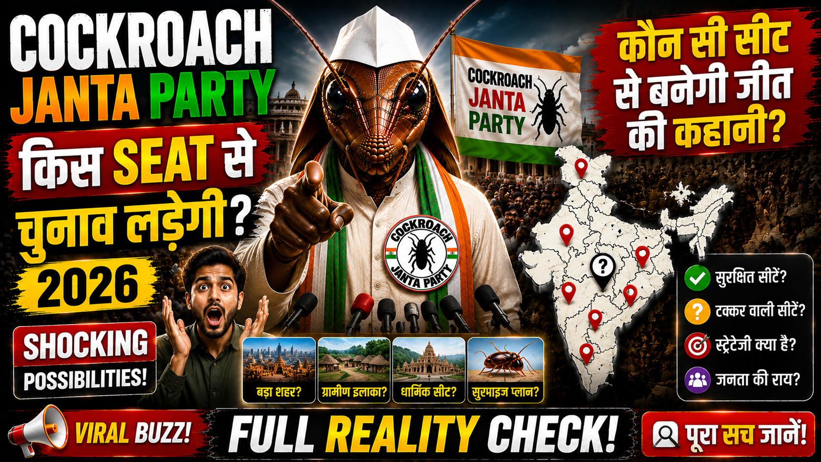 Cockroach Janta Party Kis Seat Se Election Ladegi
