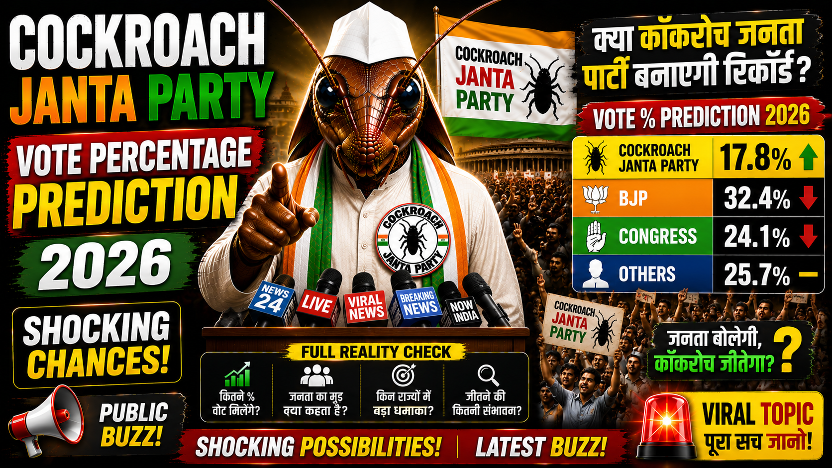Cockroach Janta Party Vote Percentage Prediction