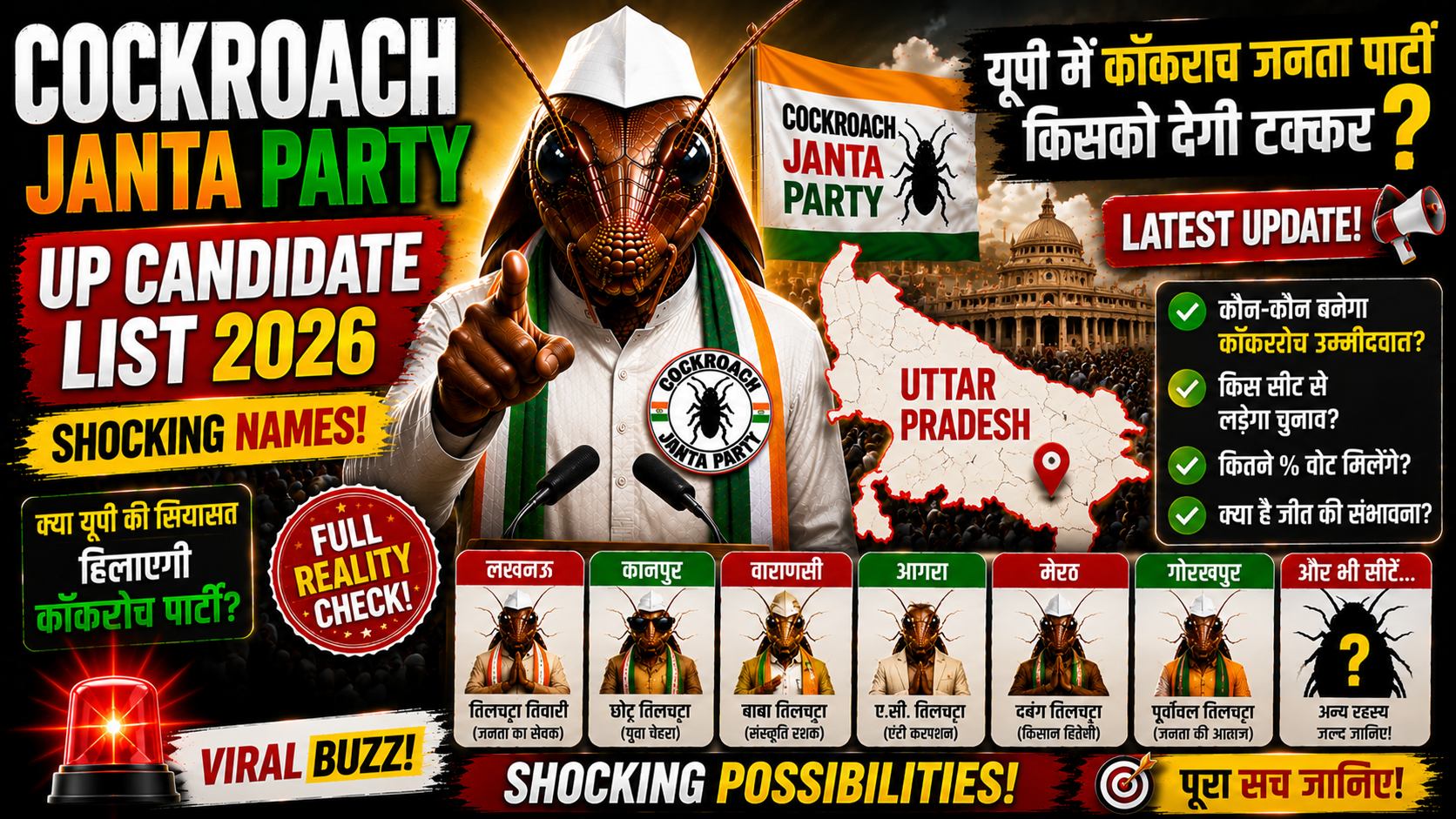 Cockroach Janta Party UP Candidate List