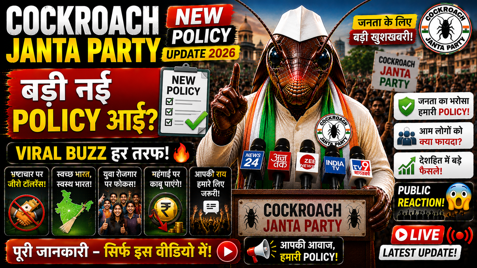 Cockroach Janta Party New Policy Update