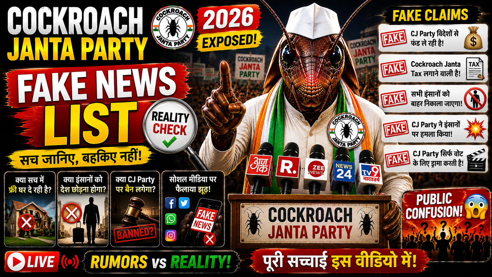 Cockroach Janta Party Fake News List