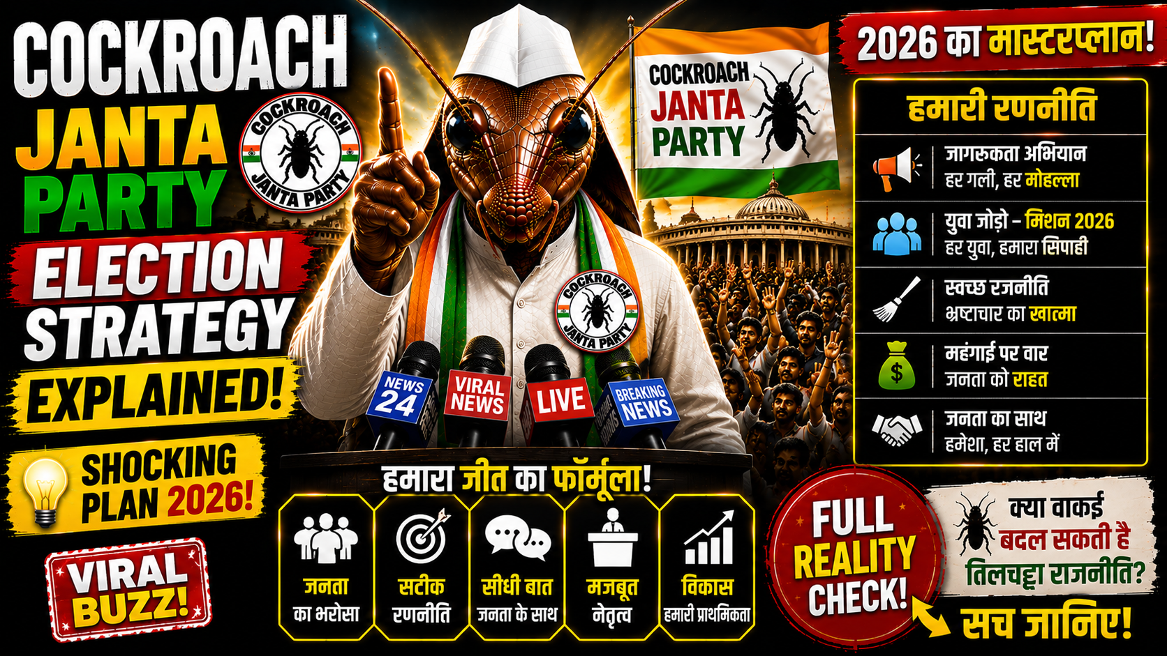 Cockroach Janta Party Election Strategy Explained