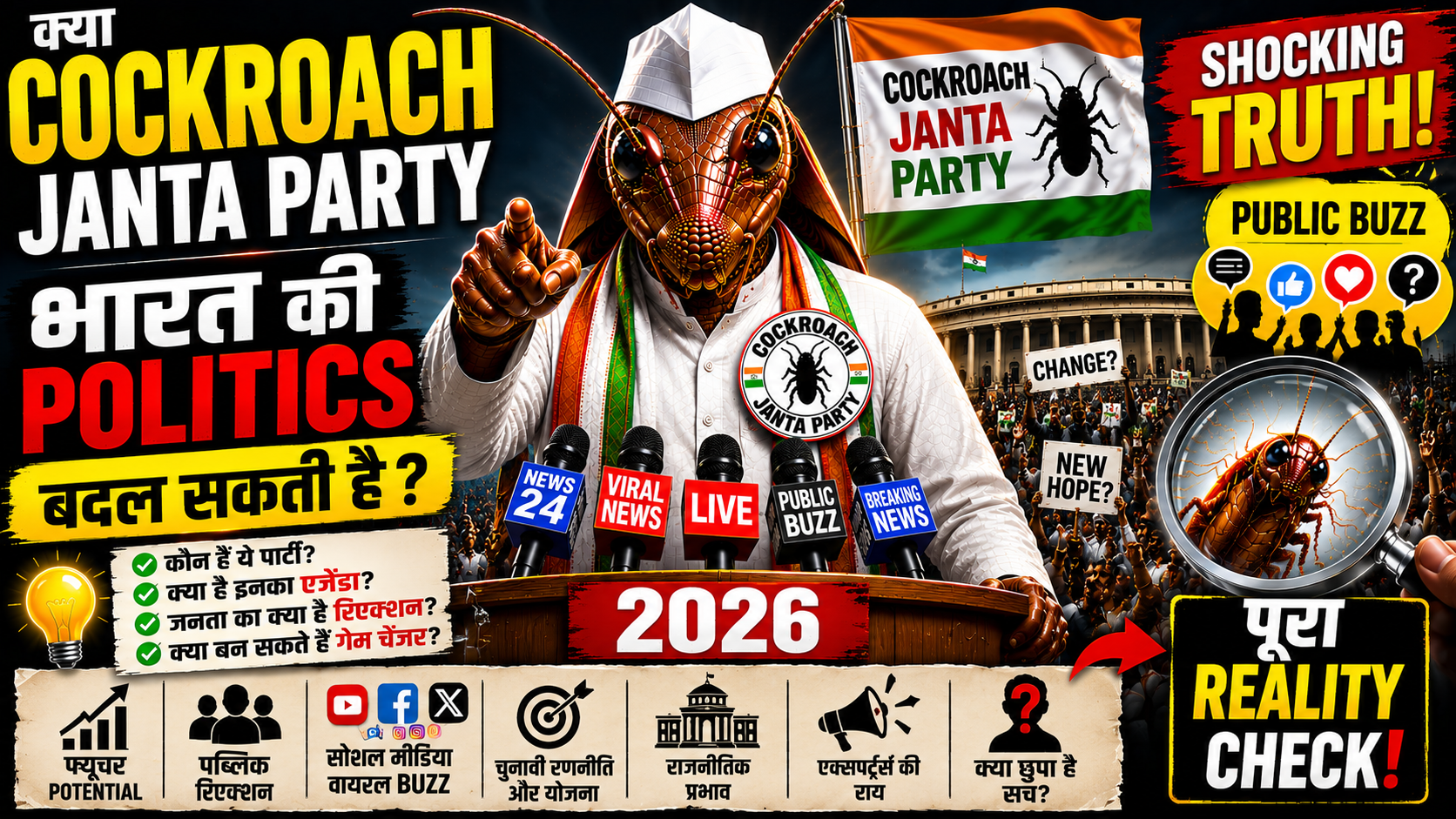 Kya Cockroach Janta Party India Ki Politics Badal Sakti Hai