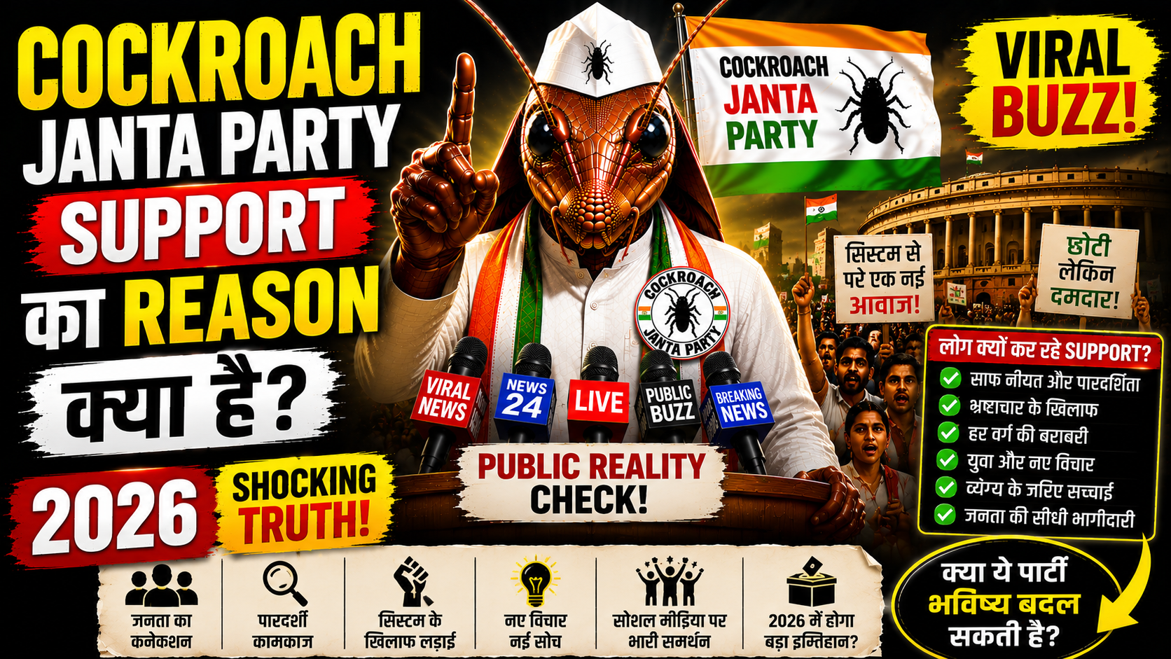 Cockroach Janta Party Support Ka Reason Kya Hai
