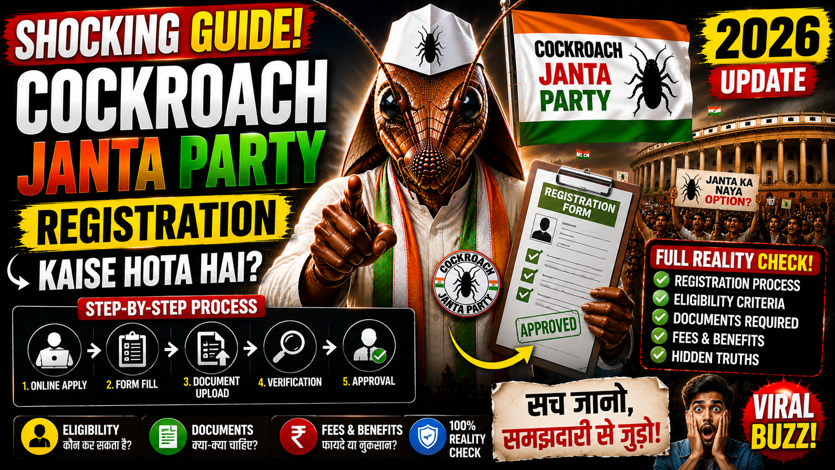 Cockroach Janta Party Registration Kaise Hota Hai