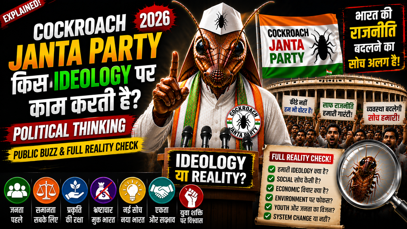 Cockroach Janta Party Kis Ideology Par Kaam Karti Hai