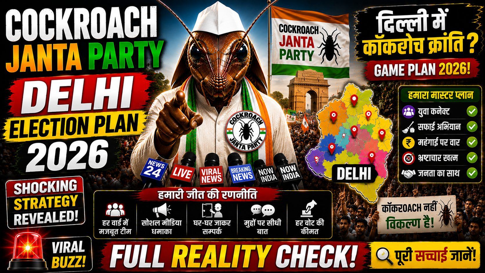 Cockroach Janta Party Delhi Election Plan